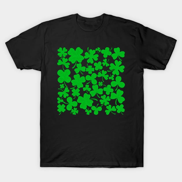 St Patrick’s Day Shamrocks T-Shirt by BE1820